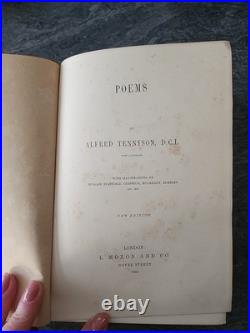 Poems By ALFRED TENYSON hardback Vintage Antique Book 1866