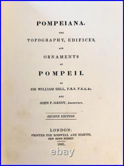 Pompeiana by Sir William Gell, 2nd Edition, 1821. Antique, Vintage History Book