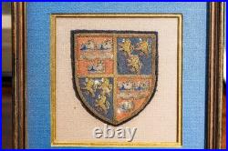 Preppy Antique English School Framed Crest Patch Armorial Coat of Arms Wall Art
