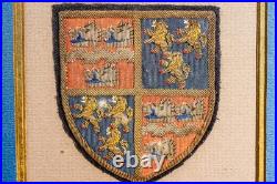 Preppy Antique English School Framed Crest Patch Armorial Coat of Arms Wall Art