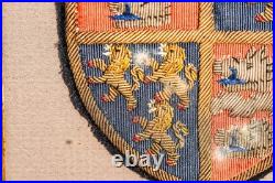 Preppy Antique English School Framed Crest Patch Armorial Coat of Arms Wall Art