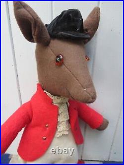 Quirky Unusual Antique Vintage Old English Fox Hunting Trophy Mascot Soft Toy
