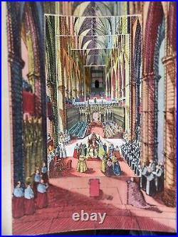 RARE 1953 Vintage Double Tunnel Book Diorama PeepShow Queen Elizabeth II Antique