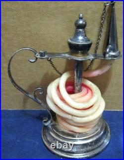 RARE! VTG ENGLISH SILVER PLATED WAX JACK CANDLE With SNUFFER EXETER