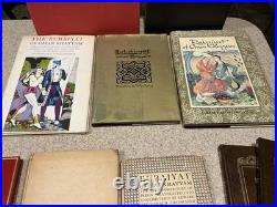 RUBAIYAT OF OMAR KHAYYAM 14 Book Antique Vintage Lot See Pics