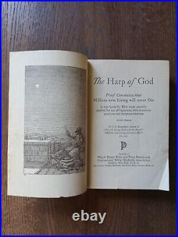 Rare Antique Book The Harp of God JF Rutherford 1921 Signed By Reverand Jonas B