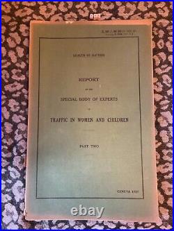 Rare Antique League Of Nations Traffic In Women And Children Geneva 1929 Report