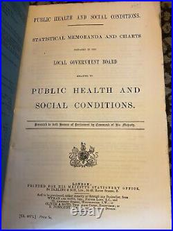 Rare Antique Public Health And Social Conditions Government Report 1909