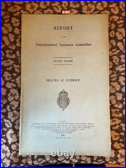 Rare Antique Unemployment Insurance Committee Government Report 1927 Large