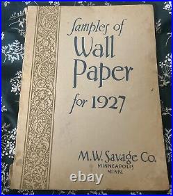 Rare Historical 1927 Sample WallPaper Book, Vintage Floral Antique Real Samples