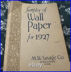 Rare Historical 1927 Sample WallPaper Book, Vintage Floral Antique Real Samples