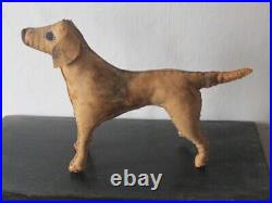 Rare Set Four Antique Vintage Folk Art Handmade Leather Foxhound Dogs Omersa
