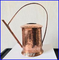 Rare Vintage English Arts & Crafts Heavy Hammered Copper Cylinder Watering Can