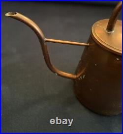 Rare Vintage English Arts & Crafts Heavy Hammered Copper Cylinder Watering Can