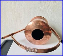 Rare Vintage English Arts & Crafts Heavy Hammered Copper Cylinder Watering Can