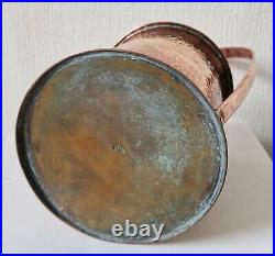 Rare Vintage English Arts & Crafts Heavy Hammered Copper Cylinder Watering Can