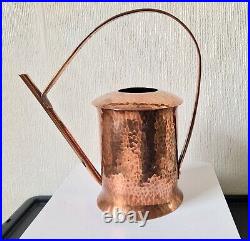 Rare Vintage English Arts & Crafts Heavy Hammered Copper Cylinder Watering Can