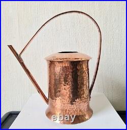 Rare Vintage English Arts & Crafts Heavy Hammered Copper Cylinder Watering Can