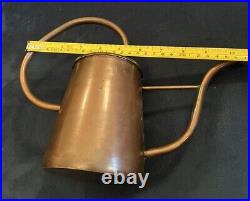 Rare Vintage English Arts & Crafts Heavy Hammered Copper Cylinder Watering Can