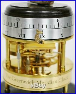 Rare Vintage English Mercer The Greenwich Meridian Mantel Clock Under Glass Dome