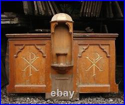 Reclaimed Vintage Church Altar Back Bar Shrine