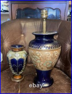 Royal Doulton, 8vase, 9lamp Early Old Antique Vintage