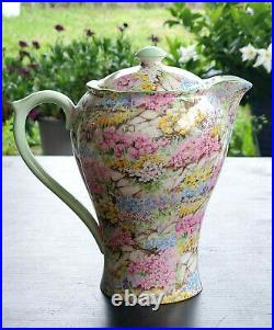 SHELLEY Rock Garden Chocolate Pot Teapot Chintz Antique Vintage English China