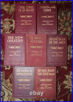 STUDIES in the SCRIPTURES 7 VOLS Watchtower Jehovah WINGED GLOBE 1912-18 RUSSELL