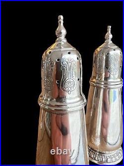 Set Of 4 Antique Vintage Sterling Silver Sugar Shakers Probably English Marked