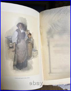 Set Of 5 Blue & Gold Antique Vintage Books Ornate Late 1800s 1940s Decor