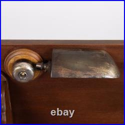 Small Vintage English Desk With Bankers Lamp 1920s