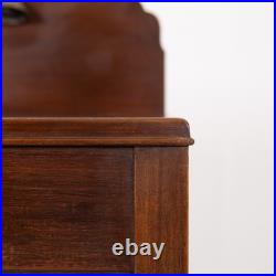 Small Vintage English Desk With Bankers Lamp 1920s