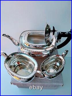 Smart Vintage English 4 Piece Teaset Sheffield Silver Plate Clean