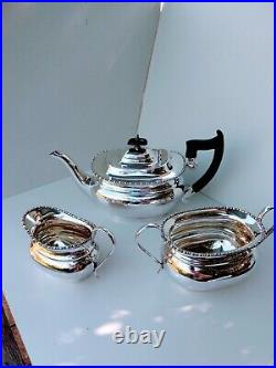 Smart Vintage English 4 Piece Teaset Sheffield Silver Plate Clean