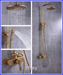 Solepearl Antique Brass Shower System, Vintage Luxury Brass Shower Faucet Set