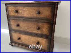 Stunning Antique Solid Oak Chest of Drawers Vintage Wood