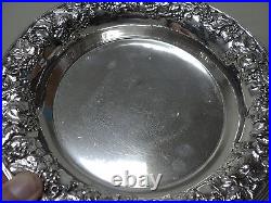 Stunning Antique Tounton Vintage English Silver Plate Bowl, Repousse Rim