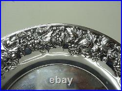 Stunning Antique Tounton Vintage English Silver Plate Bowl, Repousse Rim