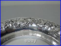 Stunning Antique Tounton Vintage English Silver Plate Bowl, Repousse Rim