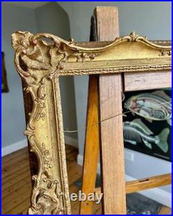 Stunning Ornate Swept Pierced Gilt Picture Frame 29x21 Rebate Vintage Antique