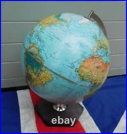 Stylish Top Shelf Vintage Ocean Blue Scan English Globe Of The World