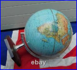Stylish Top Shelf Vintage Ocean Blue Scan English Globe Of The World