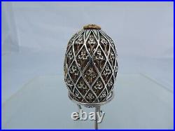 Superb Vintage Cased English Sterling Silver St. James's House Ltd Egg