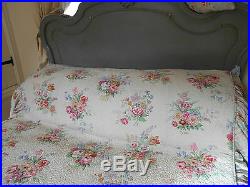Superb Vintage Durham Sanderson Chintz Double Bedspread Quilt Floral Roses