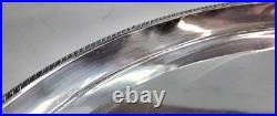 Superb vintage English large silver plated chased butler twin handle oval tray