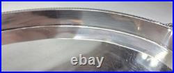 Superb vintage English large silver plated chased butler twin handle oval tray