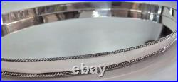 Superb vintage English large silver plated chased butler twin handle oval tray