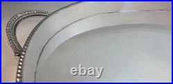 Superb vintage English large silver plated chased butler twin handle oval tray