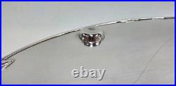 Superb vintage English large silver plated chased butler twin handle oval tray