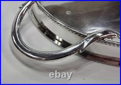 Superb vintage English large silver plated chased butler twin handle oval tray